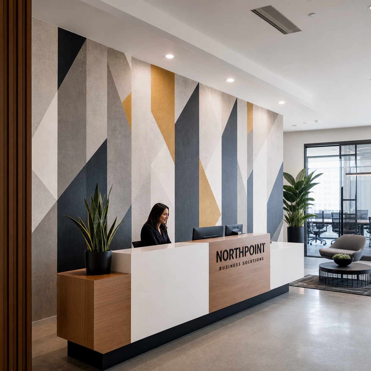 Commercial wallpaper installation